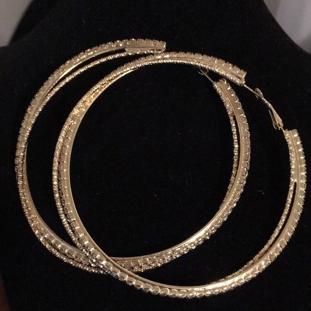 GUESS STONE HOOP EARRINGS - Picture 3 of 4